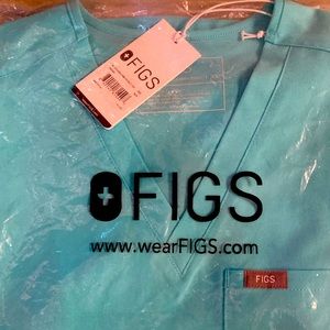FIGS NWT limited edition NEON BLUE Catarina top, size XS